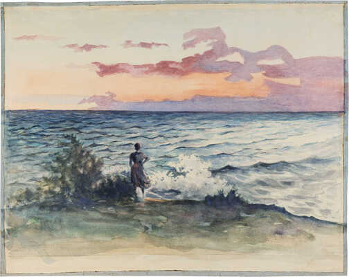 Бехтеев Владимир Георгиевич. Лазаревское. Прибой с силуэтом женщины